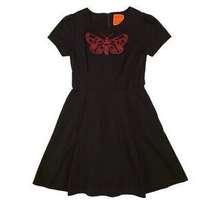 Modcloth Black Butterfly Fit and Flare Mini Dress Women's Size M